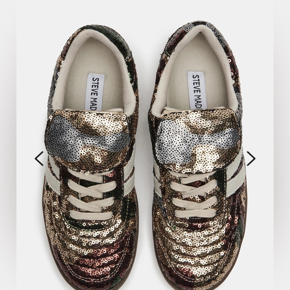 Steve Madden Madrid-S Camo Multi Sequin Sneakers size 7,5
